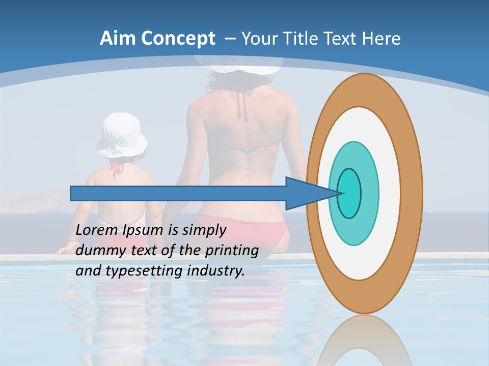 Girl By The Pool PowerPoint Template