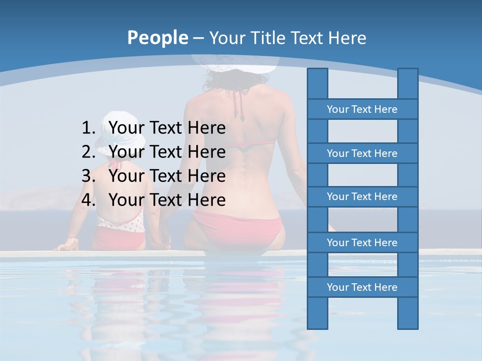Girl By The Pool PowerPoint Template