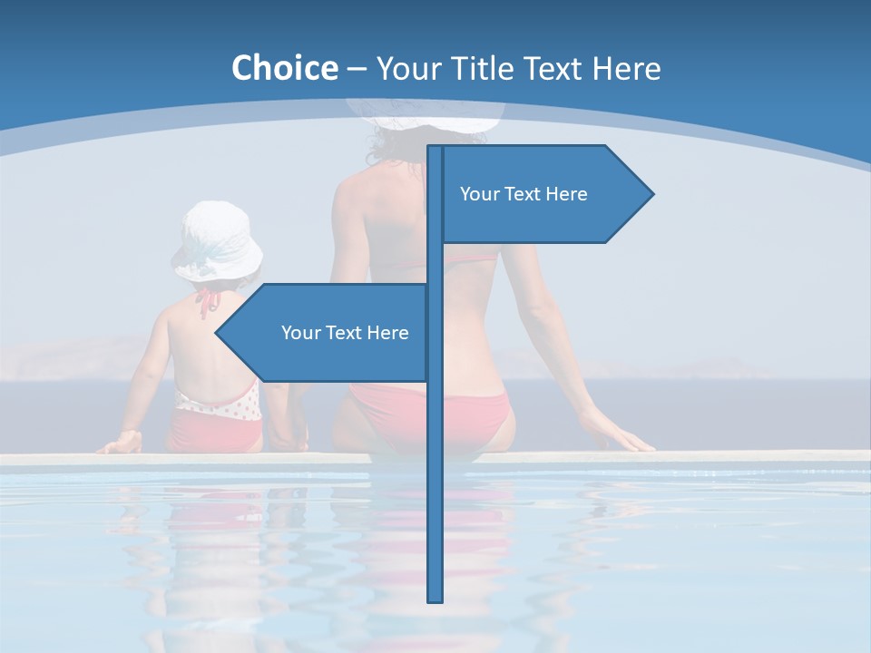Girl By The Pool PowerPoint Template