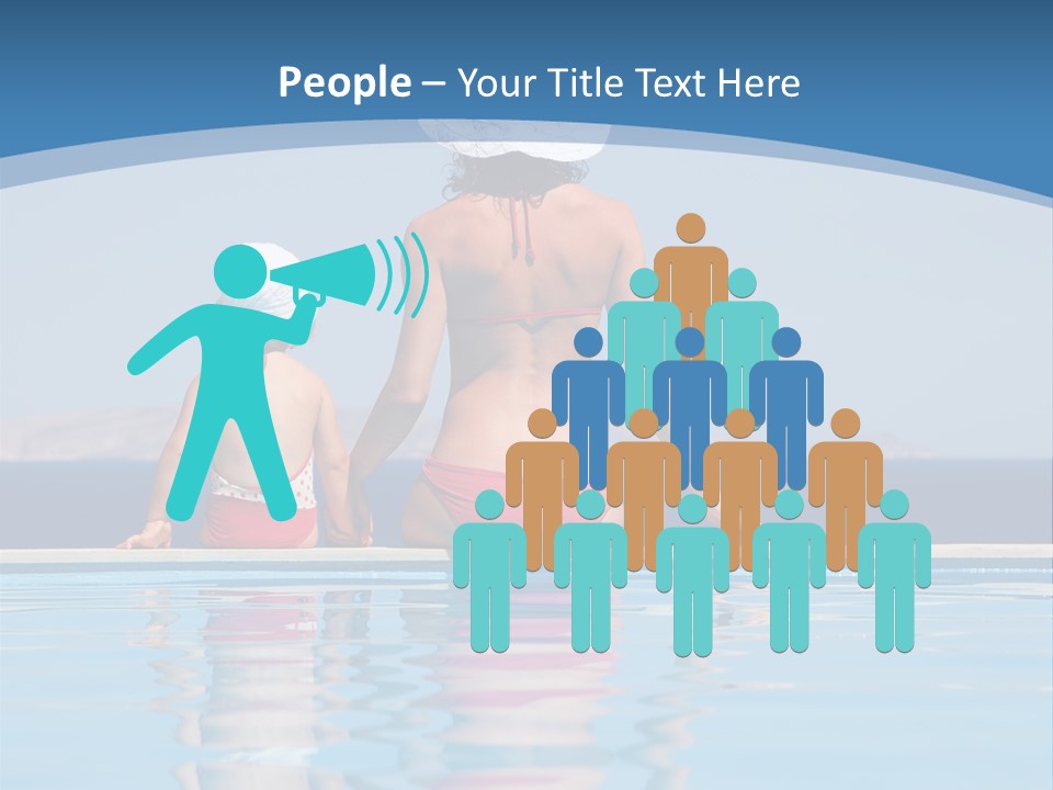 Girl By The Pool PowerPoint Template