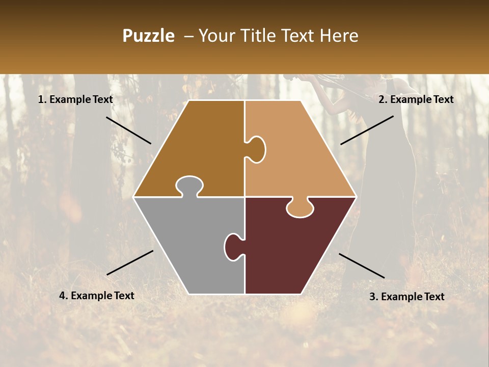 Girl Playing The Violin In The Woods PowerPoint Template