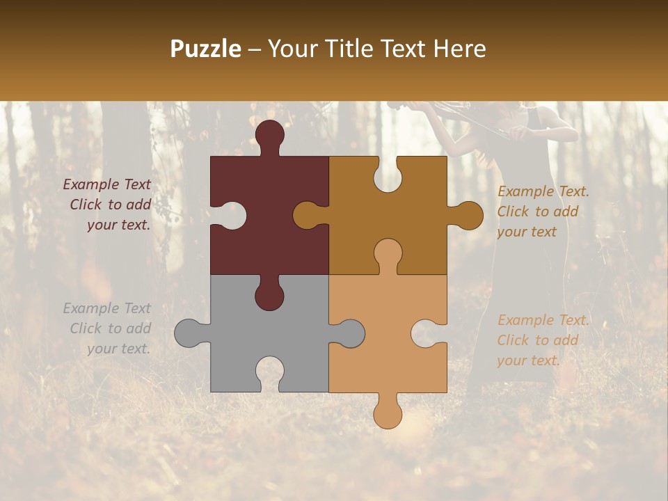 Girl Playing The Violin In The Woods PowerPoint Template