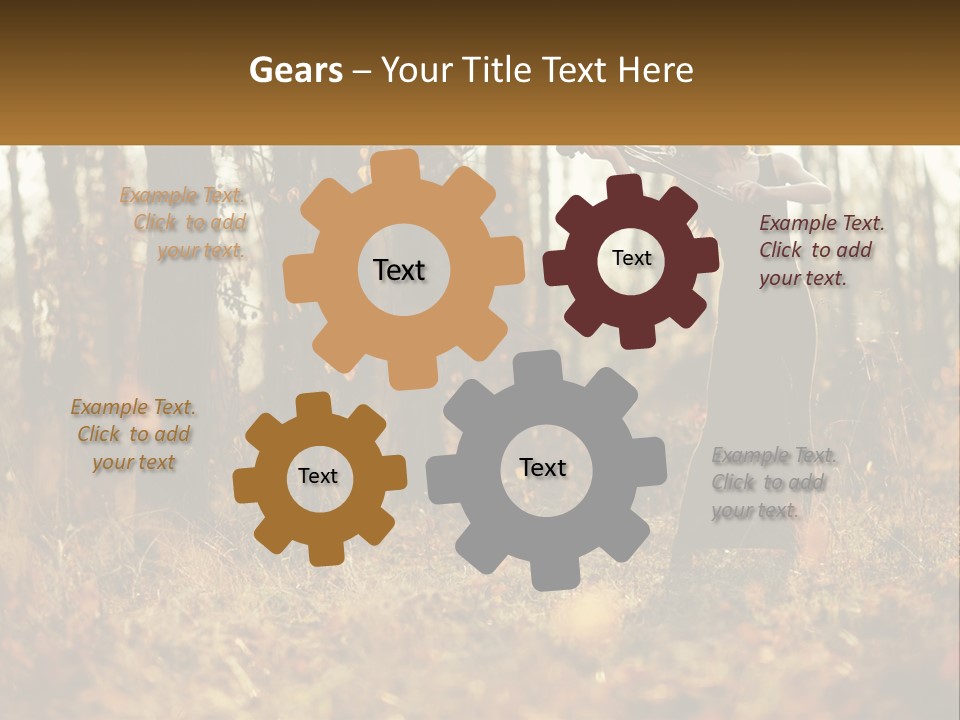 Girl Playing The Violin In The Woods PowerPoint Template