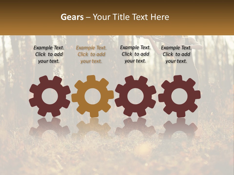 Girl Playing The Violin In The Woods PowerPoint Template