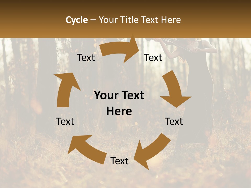 Girl Playing The Violin In The Woods PowerPoint Template