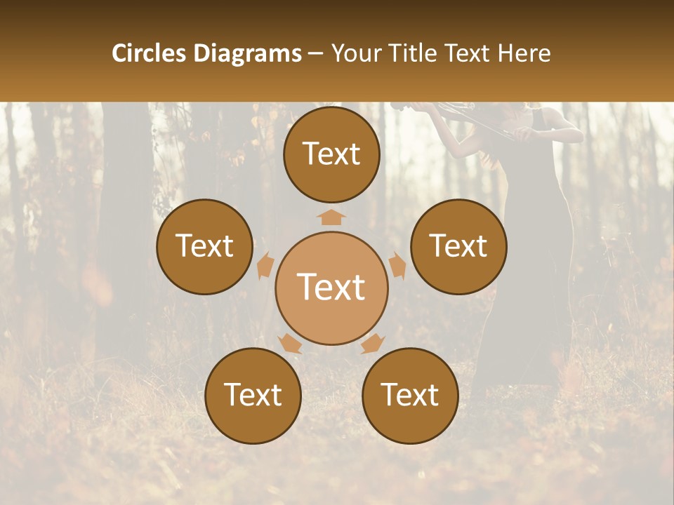 Girl Playing The Violin In The Woods PowerPoint Template