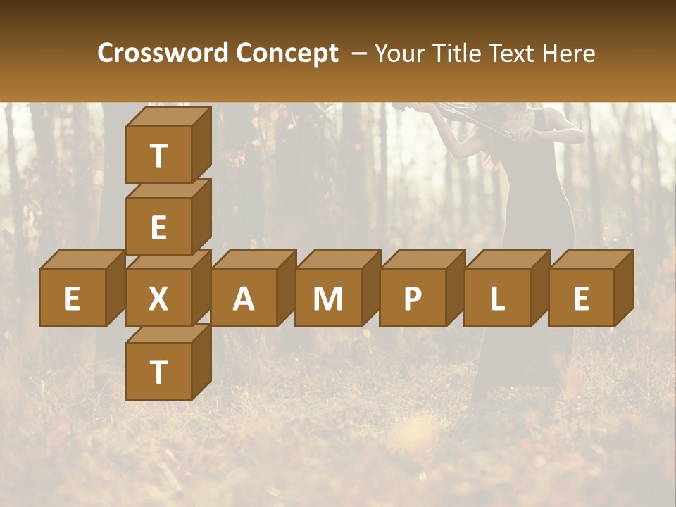 Girl Playing The Violin In The Woods PowerPoint Template