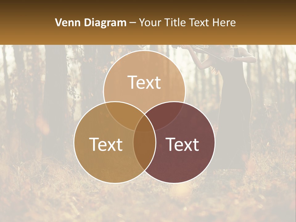 Girl Playing The Violin In The Woods PowerPoint Template