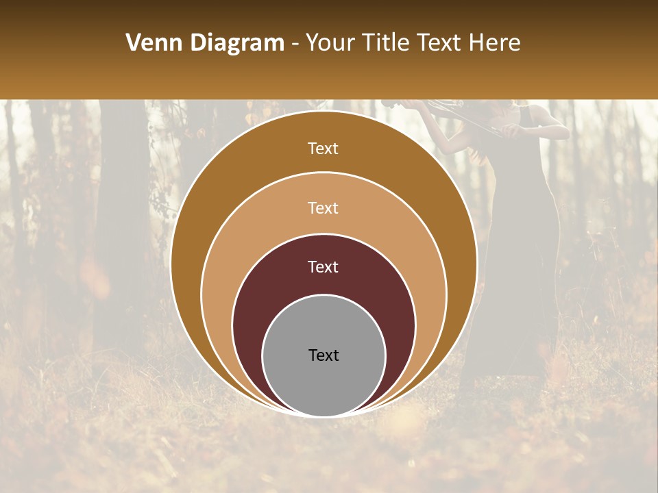 Girl Playing The Violin In The Woods PowerPoint Template