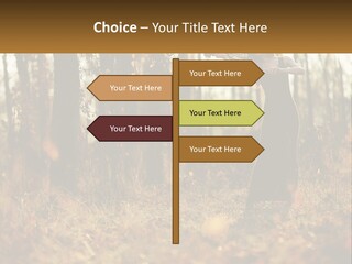 Girl Playing The Violin In The Woods PowerPoint Template