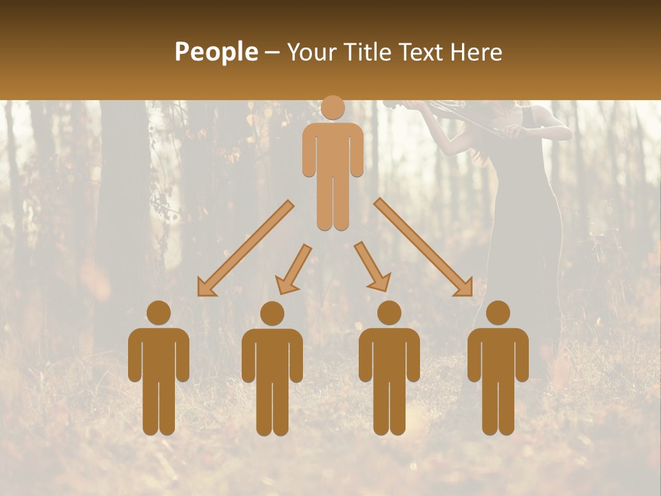 Girl Playing The Violin In The Woods PowerPoint Template