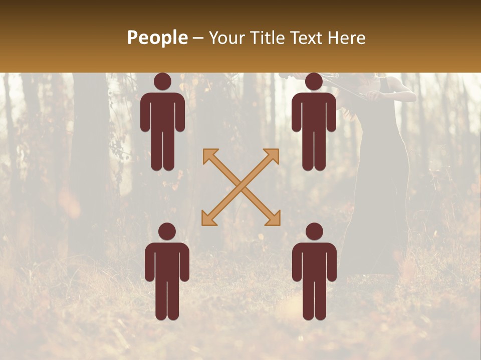 Girl Playing The Violin In The Woods PowerPoint Template