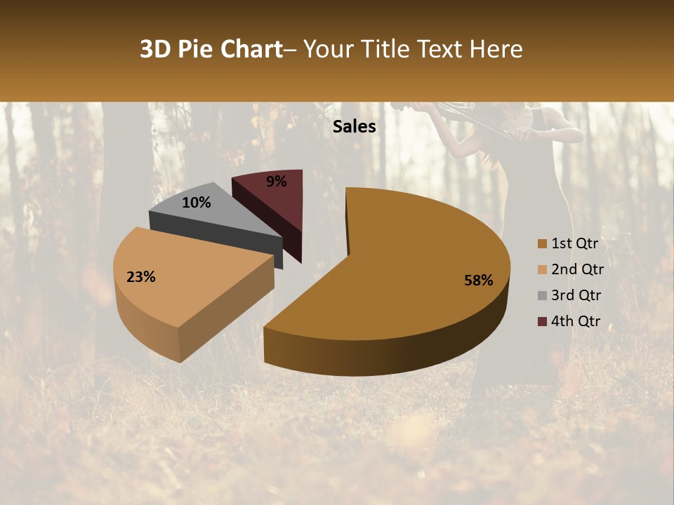 Girl Playing The Violin In The Woods PowerPoint Template