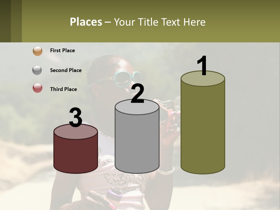 Girl Inflates Soap Bubbles PowerPoint Template