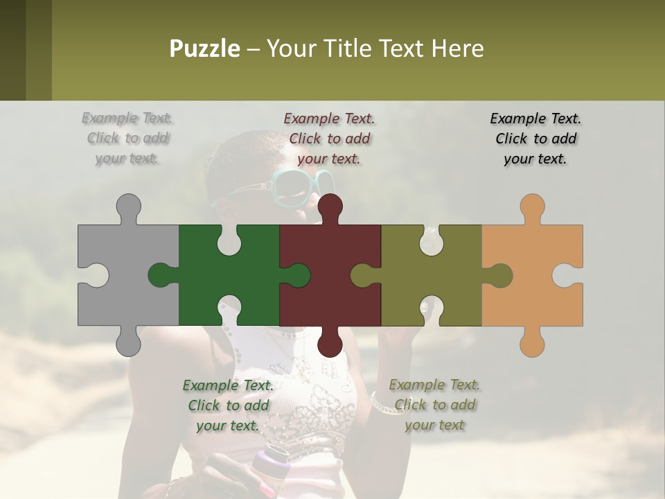 Girl Inflates Soap Bubbles PowerPoint Template