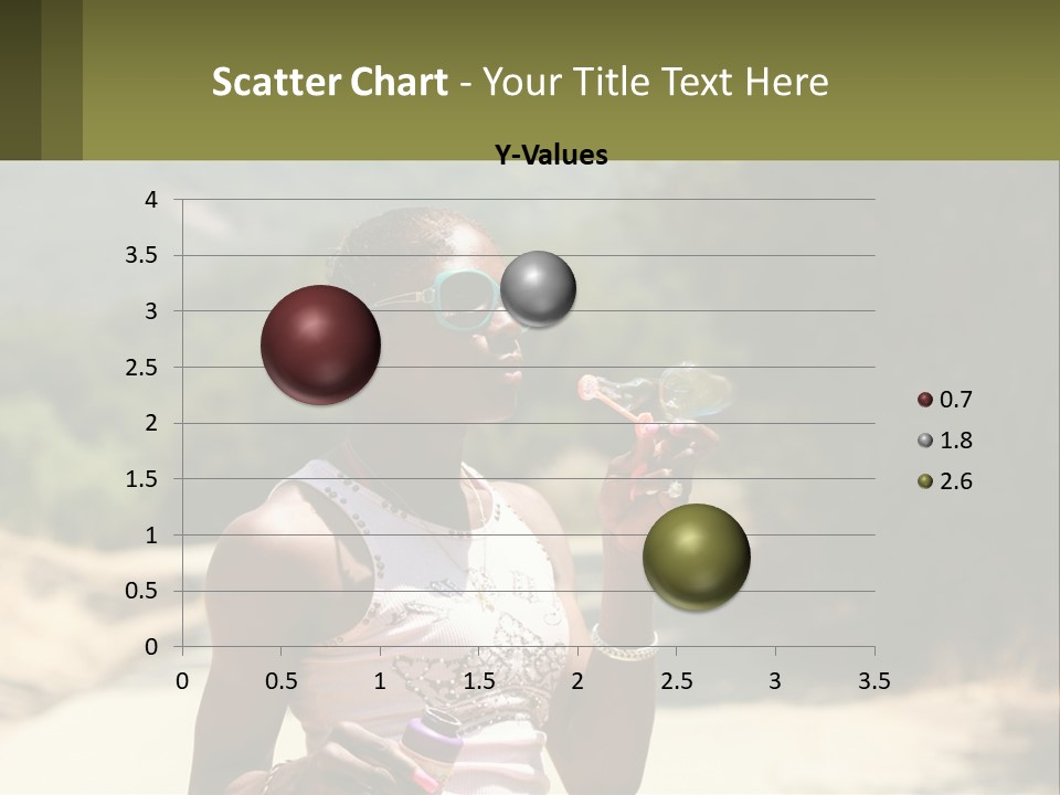 Girl Inflates Soap Bubbles PowerPoint Template