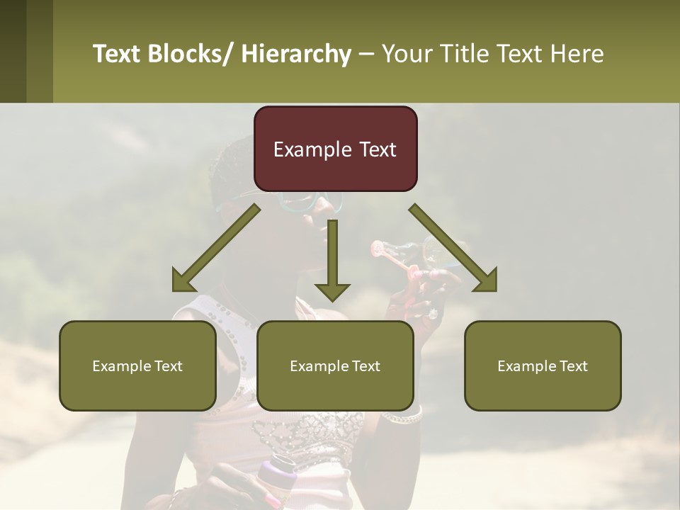 Girl Inflates Soap Bubbles PowerPoint Template