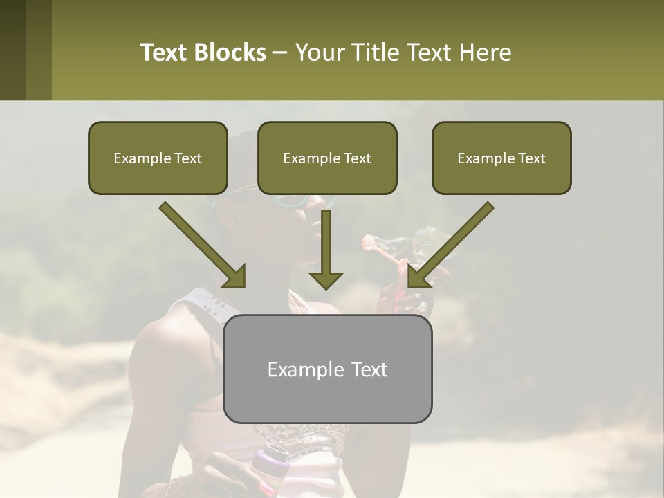 Girl Inflates Soap Bubbles PowerPoint Template