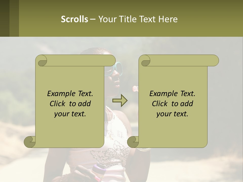 Girl Inflates Soap Bubbles PowerPoint Template