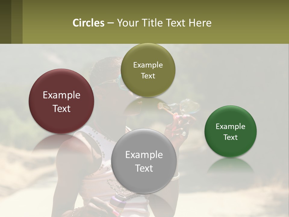 Girl Inflates Soap Bubbles PowerPoint Template