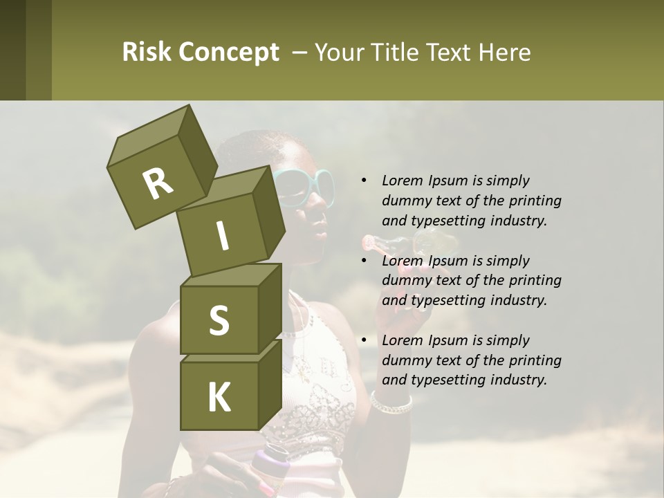 Girl Inflates Soap Bubbles PowerPoint Template