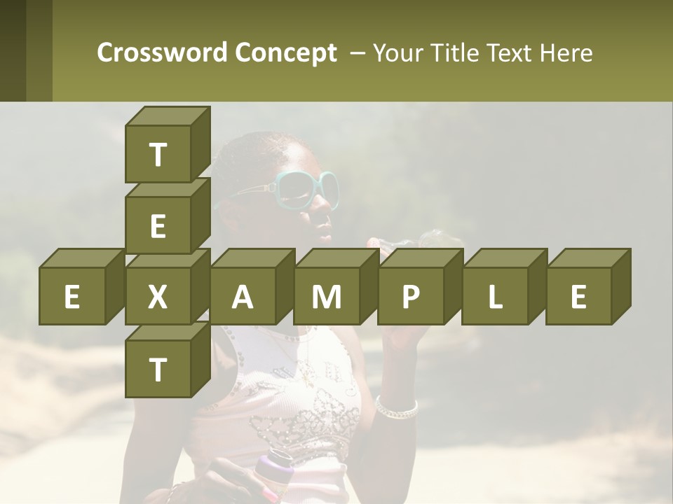 Girl Inflates Soap Bubbles PowerPoint Template