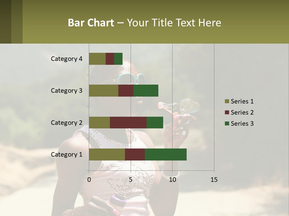 Girl Inflates Soap Bubbles PowerPoint Template