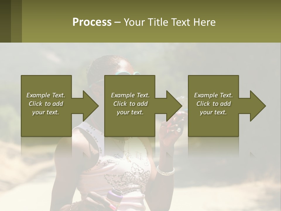 Girl Inflates Soap Bubbles PowerPoint Template