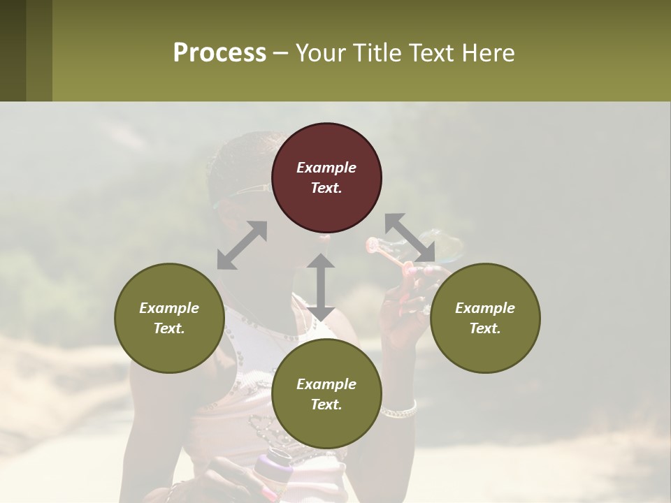 Girl Inflates Soap Bubbles PowerPoint Template