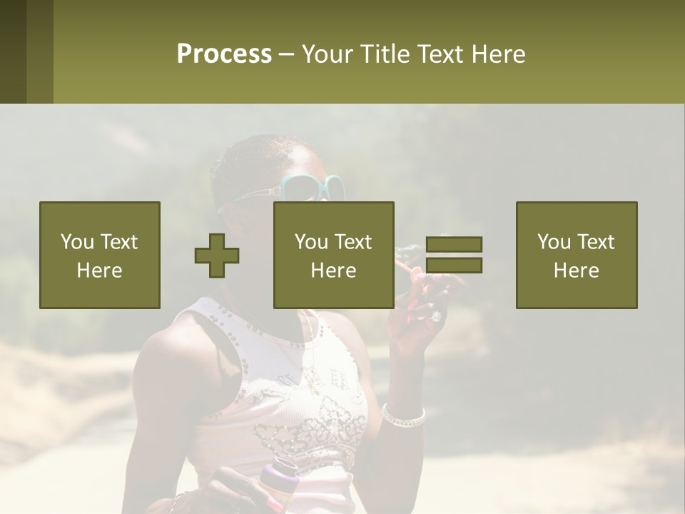 Girl Inflates Soap Bubbles PowerPoint Template