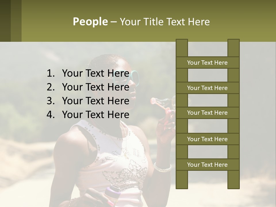 Girl Inflates Soap Bubbles PowerPoint Template