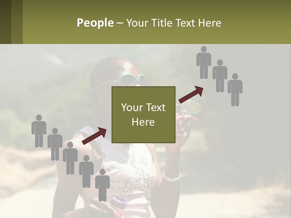 Girl Inflates Soap Bubbles PowerPoint Template