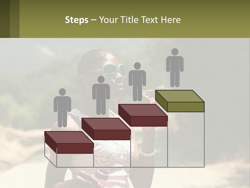 Girl Inflates Soap Bubbles PowerPoint Template