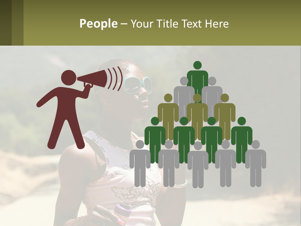 Girl Inflates Soap Bubbles PowerPoint Template