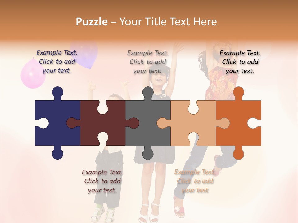 The Children Are Happy PowerPoint Template