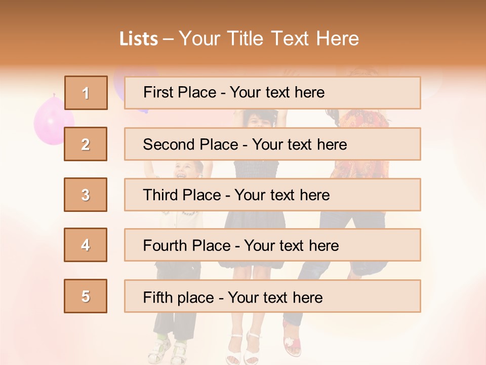 The Children Are Happy PowerPoint Template