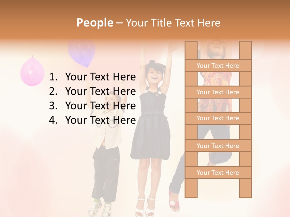 The Children Are Happy PowerPoint Template