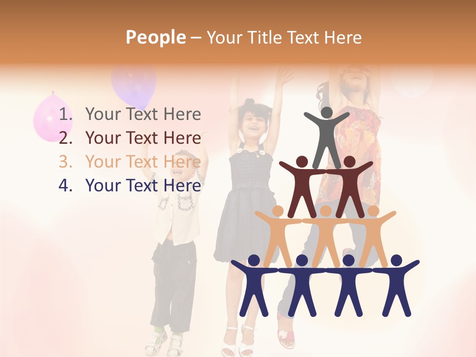 The Children Are Happy PowerPoint Template