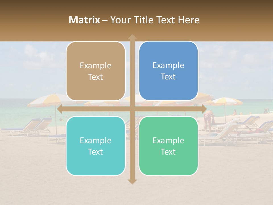 Beach, Sunbed With Umbrellas PowerPoint Template