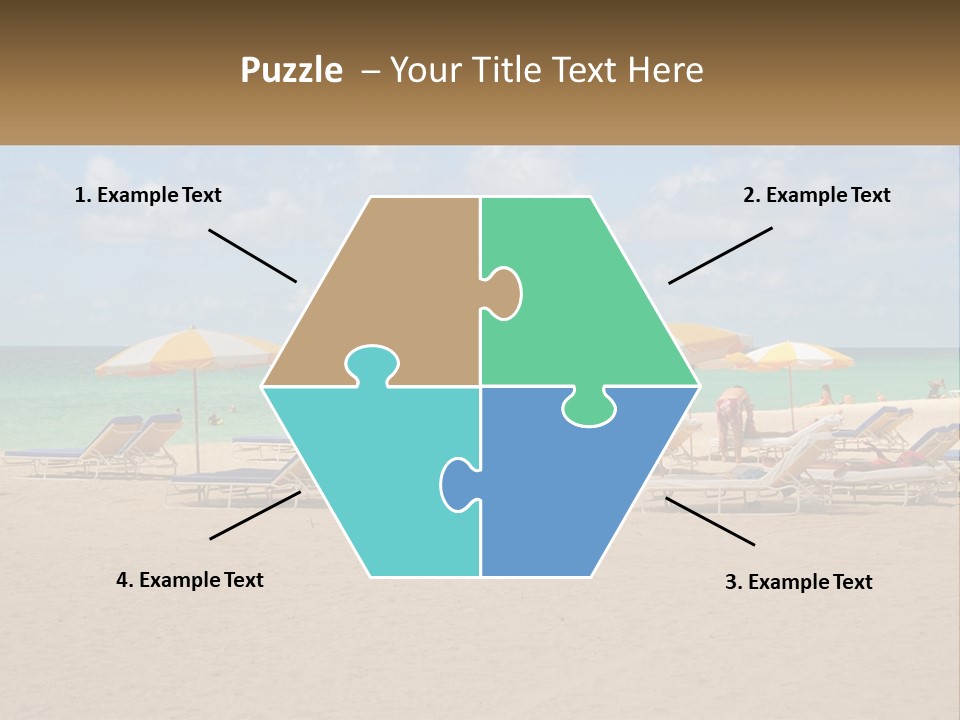 Beach, Sunbed With Umbrellas PowerPoint Template