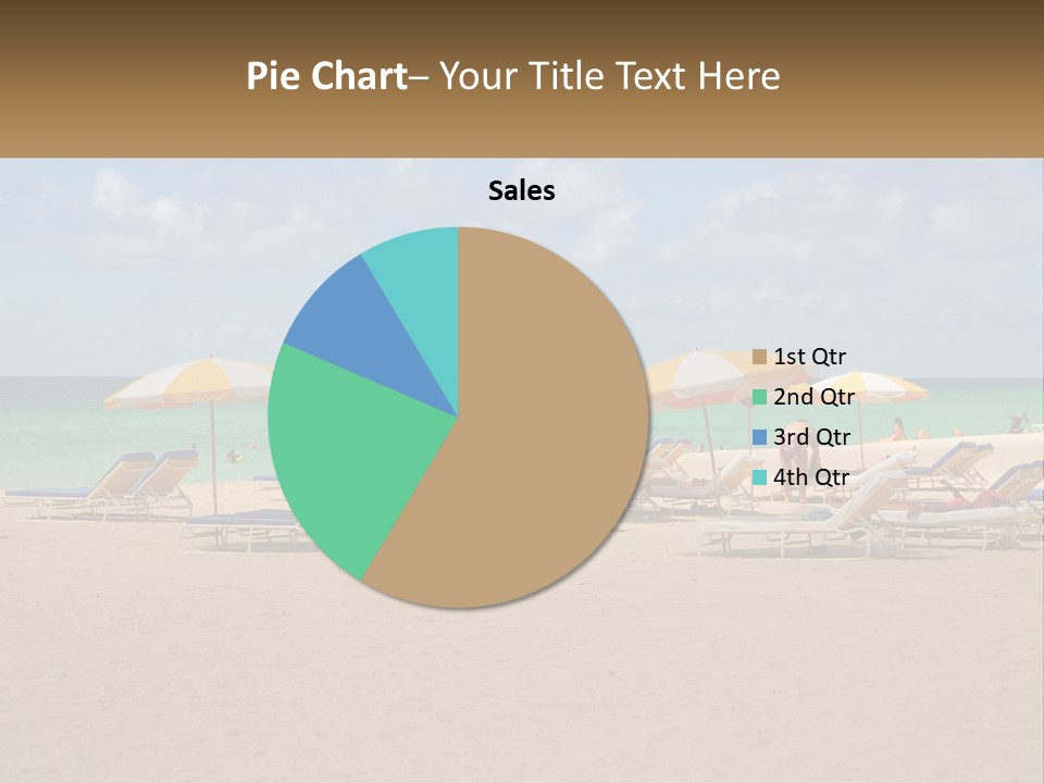 Beach, Sunbed With Umbrellas PowerPoint Template