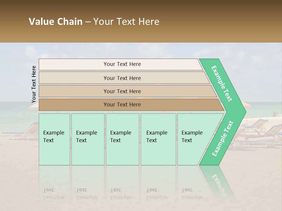 Beach, Sunbed With Umbrellas PowerPoint Template