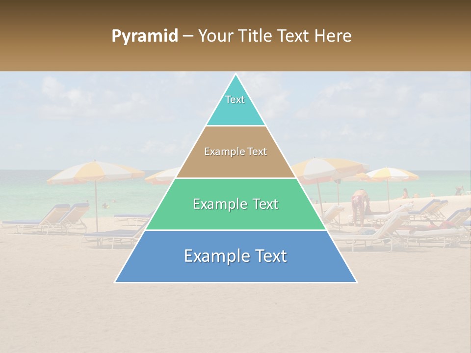 Beach, Sunbed With Umbrellas PowerPoint Template