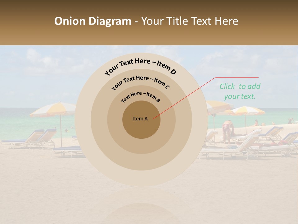 Beach, Sunbed With Umbrellas PowerPoint Template