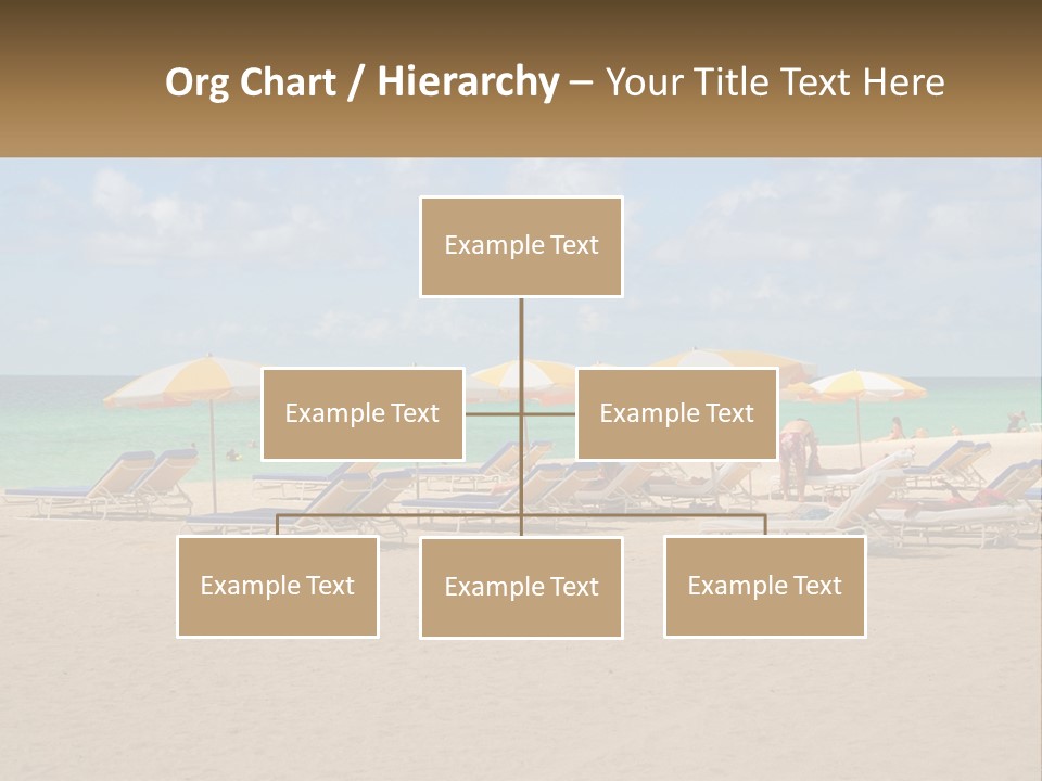 Beach, Sunbed With Umbrellas PowerPoint Template