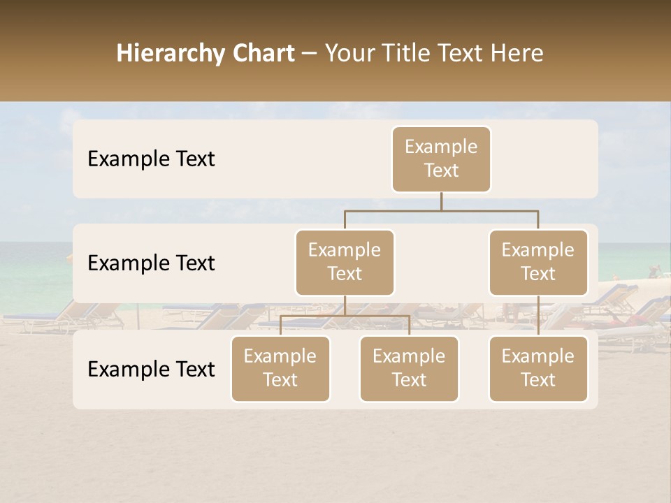 Beach, Sunbed With Umbrellas PowerPoint Template