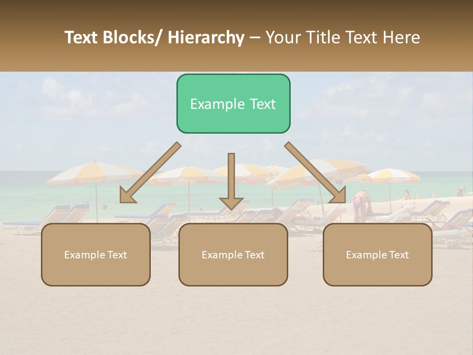 Beach, Sunbed With Umbrellas PowerPoint Template