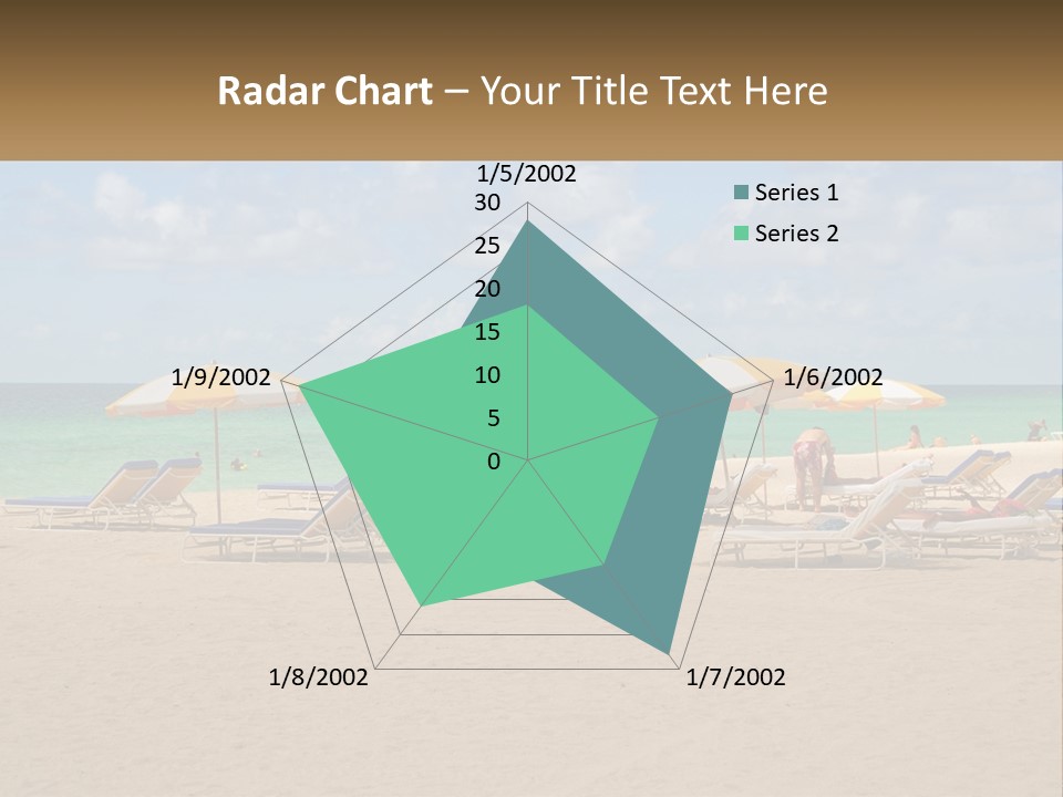 Beach, Sunbed With Umbrellas PowerPoint Template