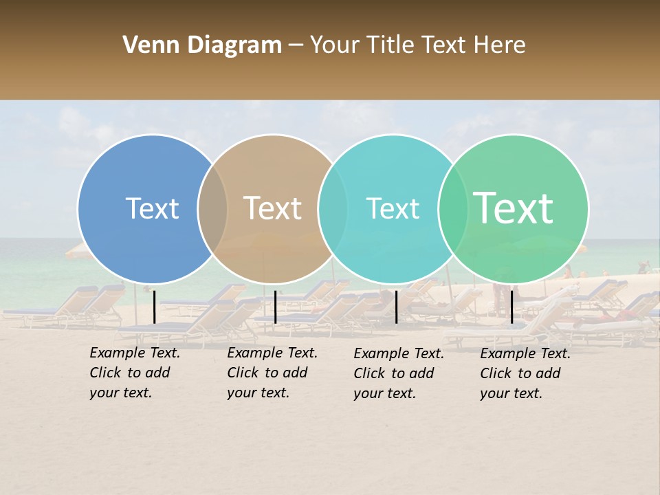 Beach, Sunbed With Umbrellas PowerPoint Template