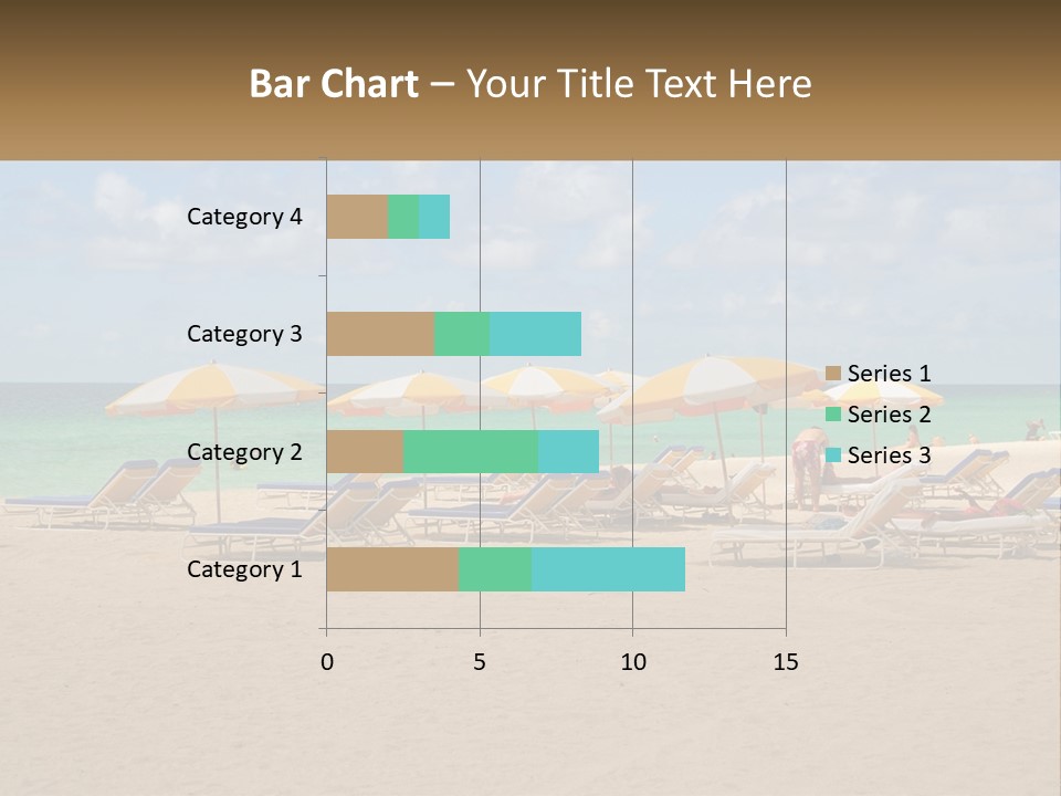 Beach, Sunbed With Umbrellas PowerPoint Template